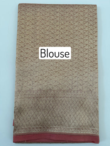 Kora Silk Sari from Banaras | Dull Pink | Gold Zari | Handwoven | Ships from California